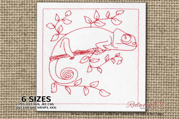 Chameleon Redwork Embroidery Review