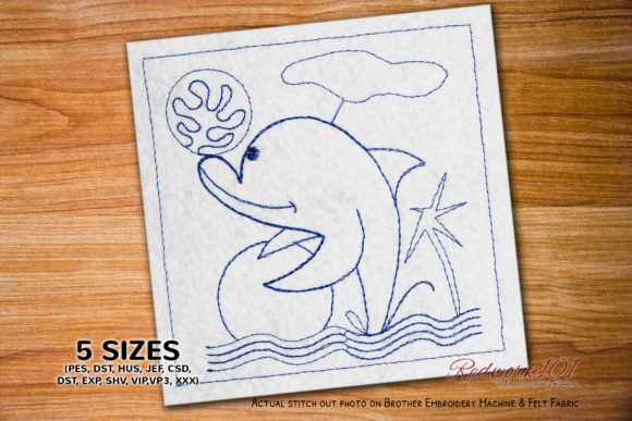 Dolphin Playing with Ball Embroidery Review