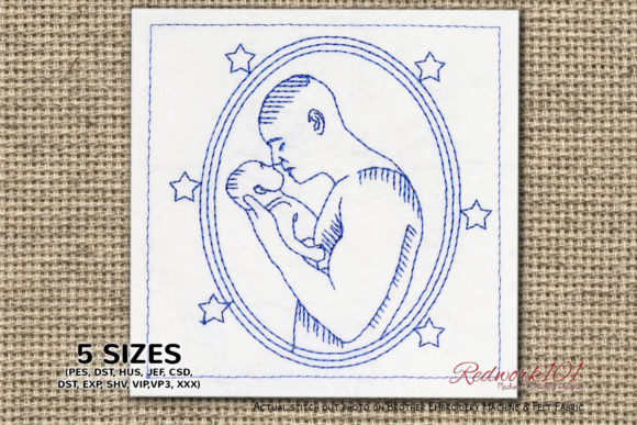 Father Kissing Boy Embroidery Design Review