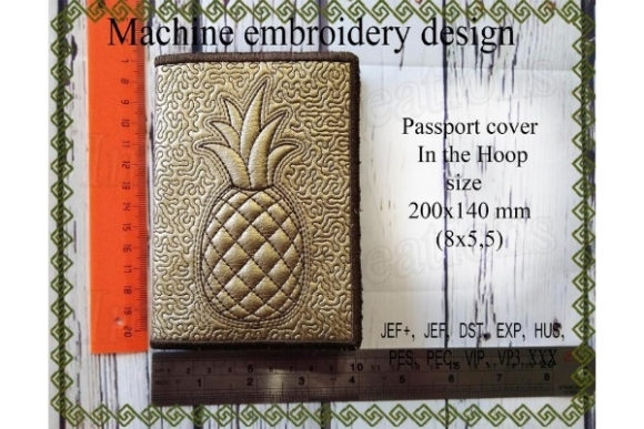 Pineapple Passport Cover Embroidery