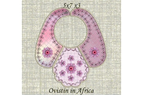Pink Floral Baby Bib for Small Hoops